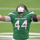 Jets’ linebacker Harvey Langi celebrates . . . something.